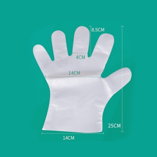 100pcs Disposable Gloves PE Gloves for Food Test Beauty Salon Dentistry Cleaning Protective Gloves