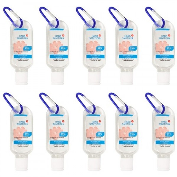 10PCS 55ml Portable Hand Sanitizer with Ring 99% Effective B-acteria Elimination Lasting B-acteriastasis Protects and Health Eth