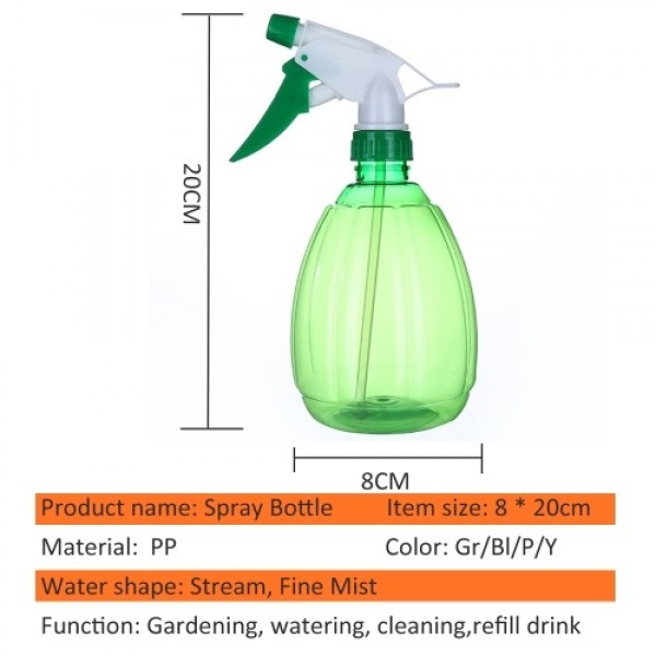 500ml  Empty Spray Bottle Adjustable Nozzle Refillable Chemical Resistant Plastic Spray Bottle Leak Proof Watering Cleaning Gard