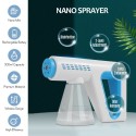 Nano Atomizer Sprayer Wireless Blue Light Handheld Rechargeable Disinfectant Fogger Machine 300ml/11oz Capacity 2 Levels Adjustm