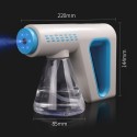 Nano Atomizer Sprayer Wireless Blue Light Handheld Rechargeable Disinfectant Fogger Machine 300ml/11oz Capacity 2 Levels Adjustm