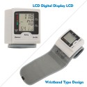 Automatic Blood Pressure Monitor Wrist Sphygmomanometer LCD Digital Display Medical Household Use for Measuring Pulse Rate