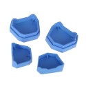 6pcs Dental Model Base Set Dental Lab Former Base Kit Dental Mold Plaster Base Large Middle Small Size Blue