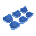 6pcs Dental Model Base Set Dental Lab Former Base Kit Dental Mold Plaster Base Large Middle Small Size Blue