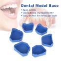 6pcs Dental Model Base Set Dental Lab Former Base Kit Dental Mold Plaster Base Large Middle Small Size Blue