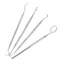 4pcs Stainless Steel Dental Tools Kit Dentists Pick Tool Teeth Scraper Set for Personal &amp; Professional Use