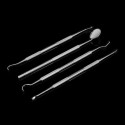 4pcs Stainless Steel Dental Tools Kit Dentists Pick Tool Teeth Scraper Set for Personal &amp; Professional Use