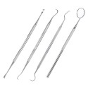 4pcs Stainless Steel Dental Tools Kit Dentists Pick Tool Teeth Scraper Set for Personal &amp; Professional Use