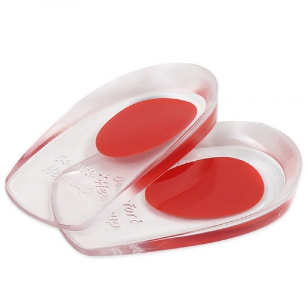 Soft Silicone Increase Heel Support Pad Cup Gel Shock Cushion Orthotic Insole Plantar Care Half-height