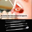 4Pcs Stainless Steel Dental Instruments Mouth Mirror Probe Scraper Tweezers Teeth Hygiene Kit Oral Care