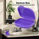 Denture Box Denture Case Dental False Teeth Cleaning Box Denture Bath Container Retainer Denture Holder