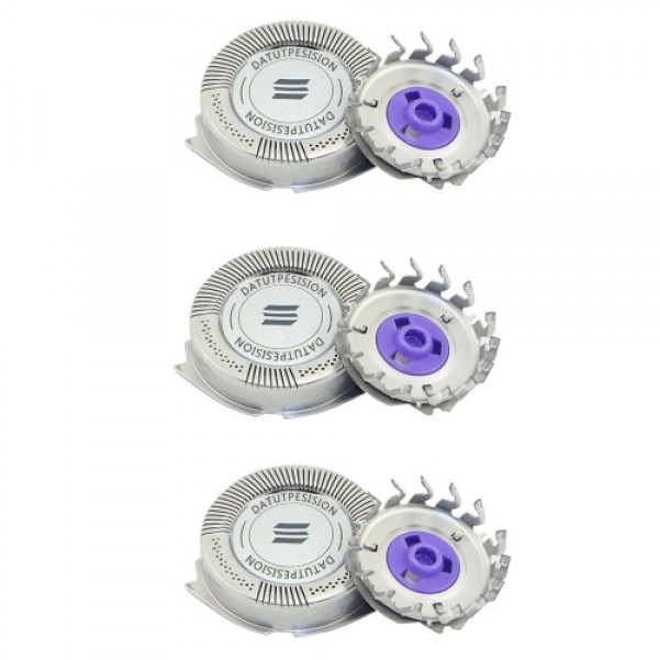 3Pcs Replacement Shaver Blades Heads Replacement for Philips Norelco Razor HQ8 Dual Precision