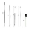 6PCS Ear Wax Removal Kit Ear Wax Remover Pickers Stainless Steel Earpick Ear Pick Cleaner Ear Cleaner Spoon Ear Care Cleaning To