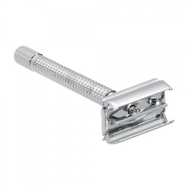 Stainless Steel Double Edge Safety Razor with Stainless Steel 20pcs Blades Traditional Men's Double-edge Shaving Razor Set