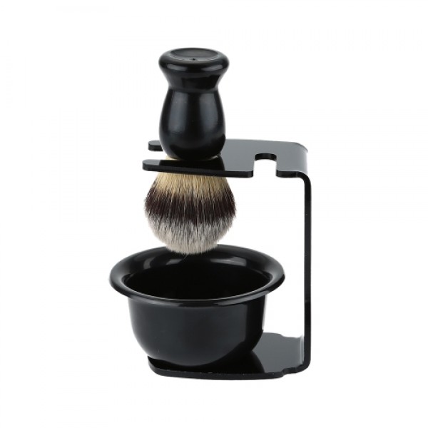 3 In 1 Shaving Brush Kit  Shaving Frame Base + Shaving Soap Bowl  + Shaving Bowl Modern Design  Bristle Hair Shaving Brush Acryl