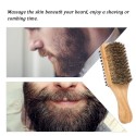 Men's Beard Brush Double-sided Facial Hair Brush Shaving Comb Male Mustache Brush Solid Wood Handle Optional Size