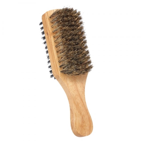 Men's Beard Brush Double-sided Facial Hair Brush Shaving Comb Male Mustache Brush Solid Wood Handle Optional Size