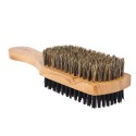 Men's Beard Brush Double-sided Facial Hair Brush Shaving Comb Male Mustache Brush Solid Wood Handle Optional Size