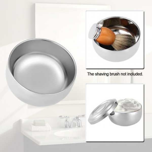 Shaving Brush Bowl Stainless Steel Shave Cream Soap Bowl Shaving Mug Male Face Cleaning Soap Bowl