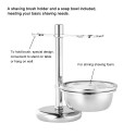 2 in 1 Stainless Steel Shaving Holder for Shaving Razor Brush &amp; Shaving Soap Bowl Men's Shaving Kit Male Shaving Tool Set