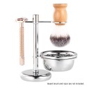 2 in 1 Stainless Steel Shaving Holder for Shaving Razor Brush &amp; Shaving Soap Bowl Men's Shaving Kit Male Shaving Tool Set