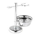 2 in 1 Stainless Steel Shaving Holder for Shaving Razor Brush &amp; Shaving Soap Bowl Men's Shaving Kit Male Shaving Tool Set