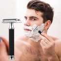 Double Edge Safety Razor Stainless Steel Manual Shaving Razor Long Handle Traditional Razor