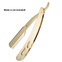 Stainless Steel Straight Edge Barber Shaving Razor Gold Folding Straight Razor Single Edge Replaceable Blades Shaving Tool Witho