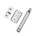 Double Edge Safety Razor Stainless Steel Manual Shaving Razor Long Handle Traditional Razor