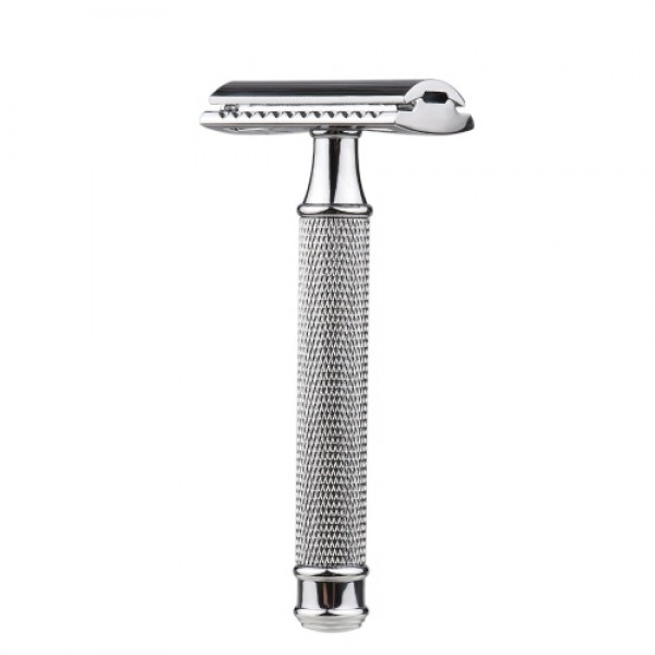 Double Edge Safety Razor Stainless Steel Manual Shaving Razor Long Handle Traditional Razor