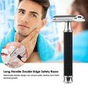 Double Edge Safety Razor Stainless Steel Manual Shaving Razor Long Handle Traditional Razor