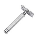 Double Edge Safety Razor Stainless Steel Manual Shaving Razor Long Handle Traditional Razor