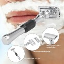 Double Edge Safety Razor Stainless Steel Manual Shaving Razor Long Handle Traditional Razor