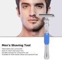 Double Edge Safety Razor Stainless Steel Manual Shaving Razor Long Handle Traditional Razor