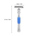 Double Edge Safety Razor Stainless Steel Manual Shaving Razor Long Handle Traditional Razor