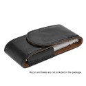 PU Leather Razor Pouch Handle Straight Long Safety Razor Case Long Handle Double Edge Razor Holder Razor Blade Store