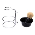 4 In 1 Men's Manual Razor Set Beard Razor Shaving Brush Bowl Stainess Steel Stand Holder 5 Blades Wet Shaving