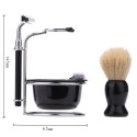 4 In 1 Men's Manual Razor Set Beard Razor Shaving Brush Bowl Stainess Steel Stand Holder 5 Blades Wet Shaving