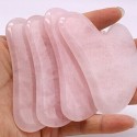 Natural Rose Quartz Stone Guasha Facial Face Neck Body Gua Sha Board Massager