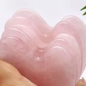 Natural Rose Quartz Stone Guasha Facial Face Neck Body Gua Sha Board Massager