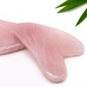 Natural Rose Quartz Stone Guasha Facial Face Neck Body Gua Sha Board Massager