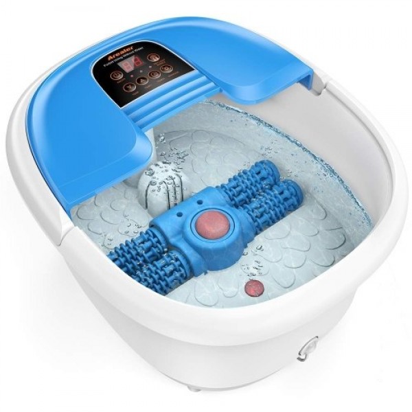 Electric Foot Spa Massager with Automatic Roller 3 Automatic Massager Modes Shiatsu Pressing Kneading Fast Heating