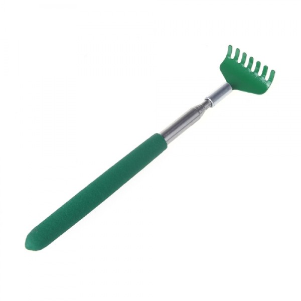 Telescopic Back Scratcher Massager Metal Compact Extendable 5 Section 20-68cm Green