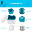 Denture Bath Box Case Dental False Teeth Cleaning Container Rinsing Basket Retainer Appliance Holder Tray