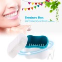 Denture Bath Box Case Dental False Teeth Cleaning Container Rinsing Basket Retainer Appliance Holder Tray