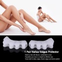 1 Pair Silicone Bunion Hallux Valgus Protector Finger Toe Separator Divider Spreader 4 Holes Thumb Valgus Guard Feet Care Tool