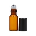 10 Pcs 5ml Essential Oils Roller Bottle Amber Glass Roll-on Bottles Stainless Steel Roller Ball Essential Oil Jar with 3ml Dropp