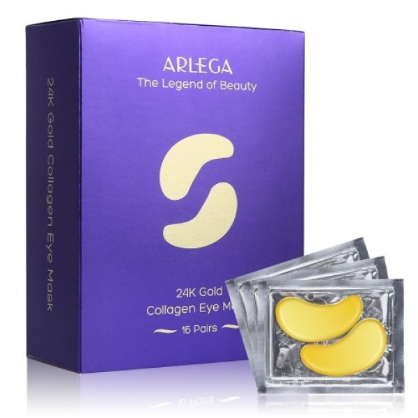 Arlega 24K Gold Collagen Under Eye Mask Under Eye Patches Anti-Aging Under Eye Pads Reducing Dark Circles &amp; Wrinkles 16 Pair