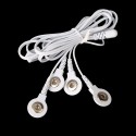 Electrode Lead Wires Connecting Cables with 4 Buttons for Digital TENS Therapy Machine Massager 2.5mm Plug