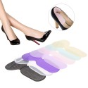 1 Pair Foot Care Protector High Heel Shoe Insole Cushion Pad Soft Silicone High Heel Liner Grip Back Anti-slip Color Randomly